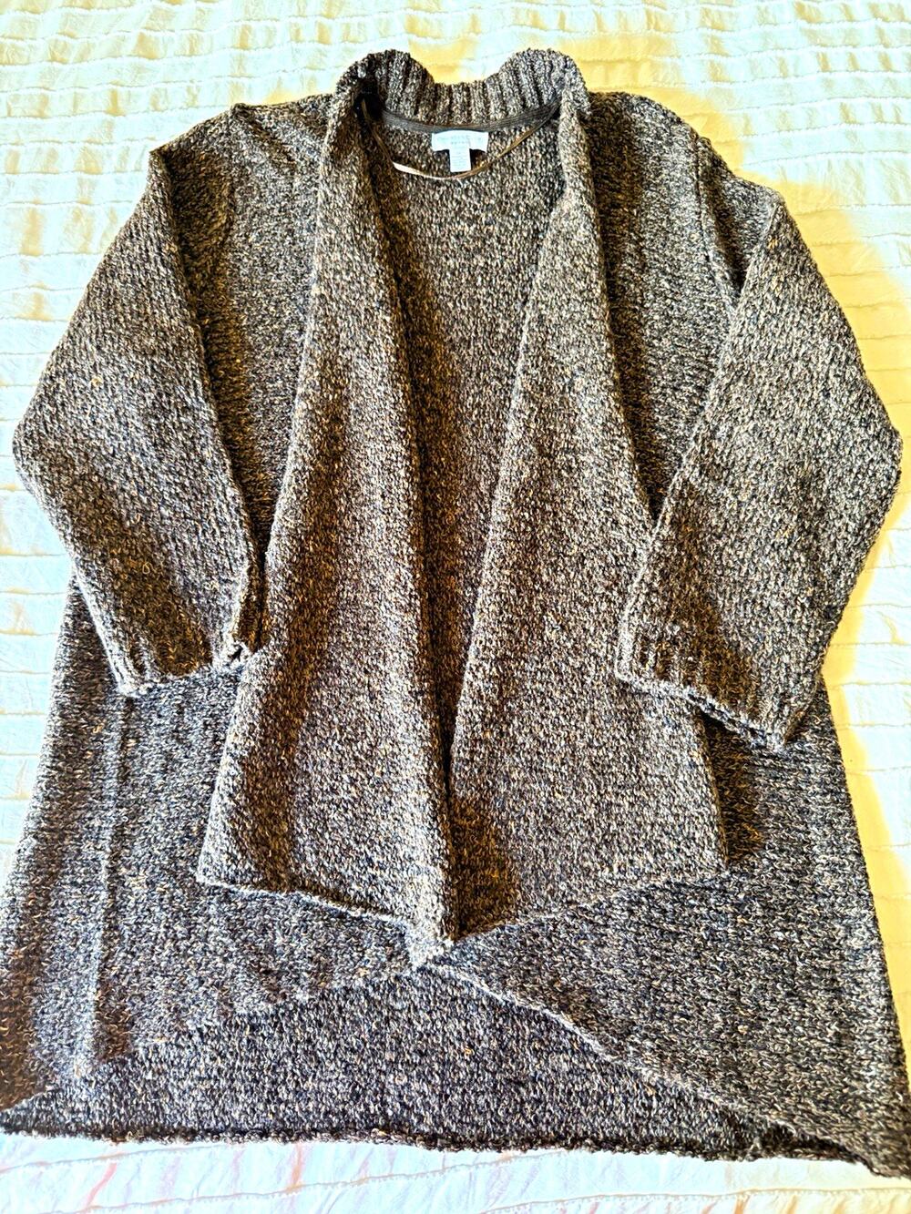 Charter Club Women’s Brown Knit Open Front Cardigan Sweater Size XL